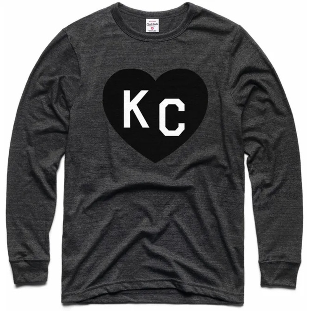 NWT Charlie Hustle KC Heart Vintage T-Shirt - Black